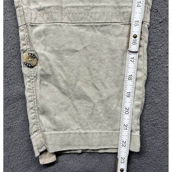 Disney Parks Mickey Mouse Linen Pants Women’s 4 Capri Tan Convertible Roll Up - Picture 7 of 16
